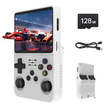 Imagem de NDUP R36S Retro Handheld Video Game Console Linux System 3.5 Inch IPS Screen Portable Pocket Video Player 128GB Games (White)