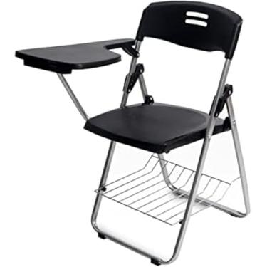 Imagem de Cadeira Dobrável De Plástico Cadeira De Treinamento Com Quadro De Escrita Cadeira De Escritório Cadeira De Conferência Cadeira Traseira Instalação Gratuita Mesa E Cadeira I, Black