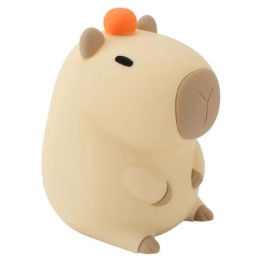 Imagem de Luminaria Abajur Mesa Capivara Fofa Usb Touch Regarregavel Muda de Cor Iluminaçao Decoraçao Quarto Casa