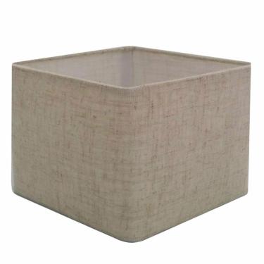 Imagem de Cúpula em Tecido Quadrada Abajur Luminária Cp-4077 30/50x50cm Rustico Bege