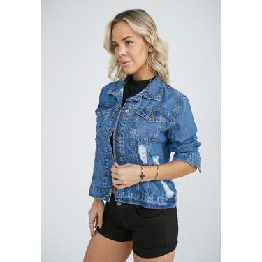 Imagem de Jaqueta Jeans La'Oase María Destroyed Feminino-Feminino