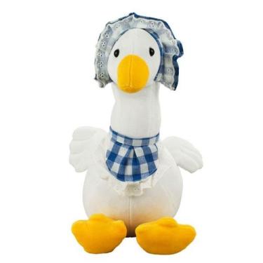 Imagem de Pato Vestimenta Camareira Azul ou Vermelho 20cm Pelúcia - Fofy Toys, A