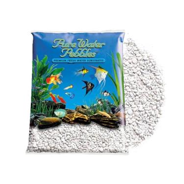 Imagem de Pure Water Pebbles Cascalho de aquário branco de neve - 2,3 kg - não tóxico, resistente à cor, substrato vibrante para aquários, terrários, lagoas e artesanato