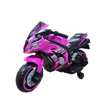 Imagem de Moto Elétrica Infantil Rosa 12V Motoca Potente Pedal Usb Mp3 - Toys Pl