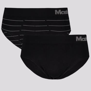 Imagem de Kit de 2 Cuecas Slip Mash Preta, M