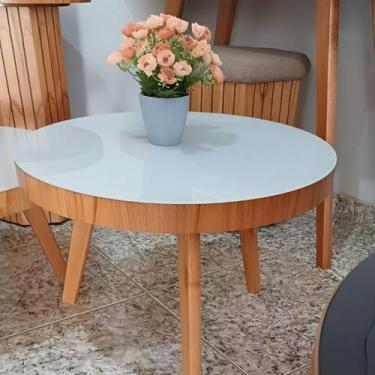 Imagem de Mesinha Mesa de Centro Sala Tampo de Vidro 60 Centímetros MR - VANMUR