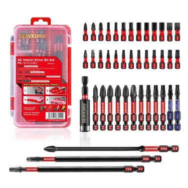 Imagem de Conjunto de brocas de fenda Geinxurn 42 peças com suporte de brocas de impacto
