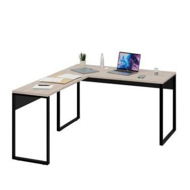 Imagem de Escrivaninha De Canto Em L Industrial Mdp 1,35x1,50 Netmobil - Dubai/preto
