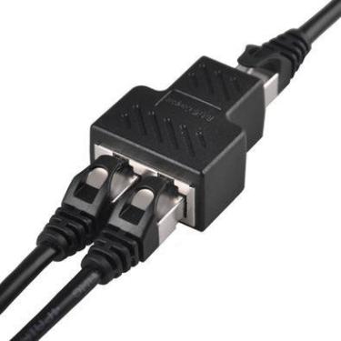 Imagem de Adaptador Duplicador, Cabo De Rede Rj45 Ethernet, Splitter Divisor Y,preto
