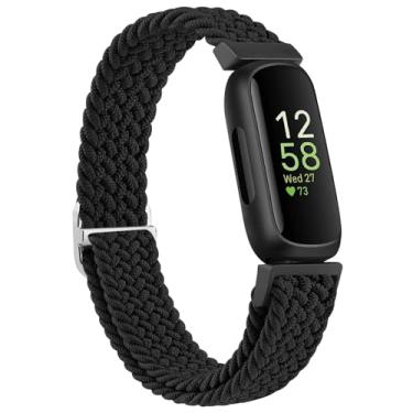 Imagem de Pulseira elástica compatível com Fitbit Inspire 3, mulheres e homens, alça elástica macia e ajustável para Fitbit Inspire 3/2 / HR (preto)
