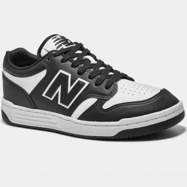 Imagem de Tênis New Balance 480 Low Unissex - Preto e Branco, 39