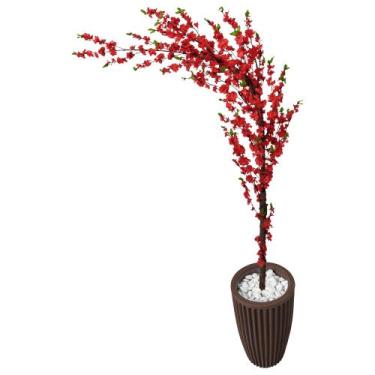 Imagem de Árvore Artificial Cerejeira Curva Vermelha Vaso Decorativo - Flor de M