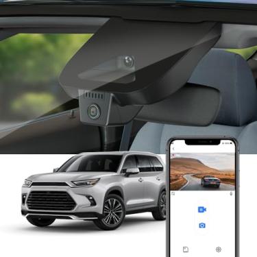 Imagem de Fitcamx Câmera veicular 4K compatível com Toyota Grand Highlander XLE Limited Platinum Max (AS10) 2024, visual de fábrica OEM, vídeo UHD 2160P, WiFi e aplicativo integrados, gravação em loop, sensor