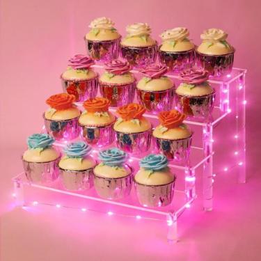 Imagem de Prateleira de exibição Cake Stand YestBuy 4 camadas de acrílico