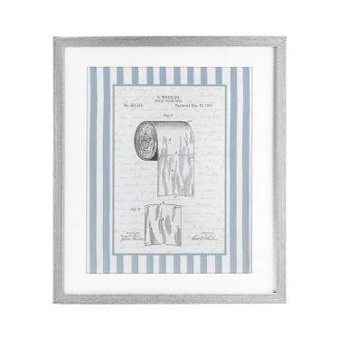 Imagem de Stupell Industries Papel higiênico vintage envernizado cinza impresso sob vidro design por Lettered and Lined, 40,6 x 33,5 cm