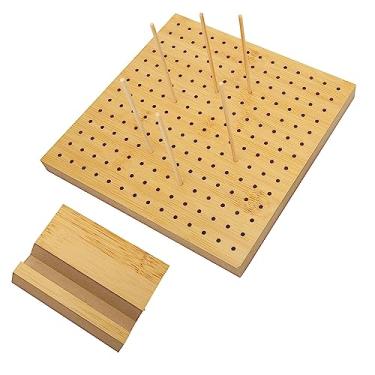 Imagem de Placa de bloqueio de crochê com pinos placa de bloqueio de madeira sintética reutilizável para tear de crochê de tricô com superfície lisa de lixamento fino para iniciantes mamãe (Pequeno (13x15cm, precisa de 3 3a de bateria))