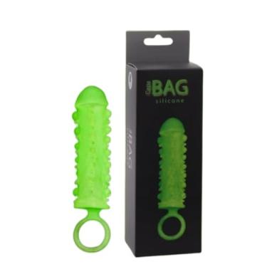 Imagem de Capa Peniana Bag Silicone Fosforescente Acessório Erótico com Nódulos Massageadores KT821F