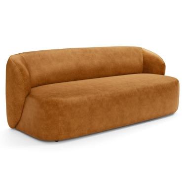 Imagem de Sofá 2 Lugares Orgânico Para Sala De Estar Living 170cm Heidy F04 Couríssimo Whisky - Lyam Decor