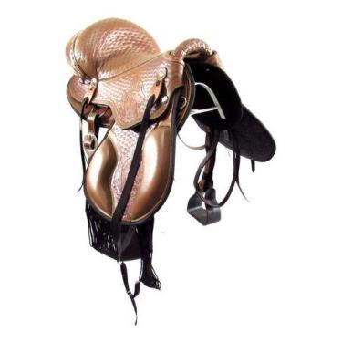 Imagem de Sela De Cavalo Mangalarga Havana Rebaixada De Aba Completa 16 Polegada