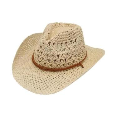 Imagem de Chapéu De Sol De Palha De Cowboy Ocidental Vintage Unissex Com Proteçã