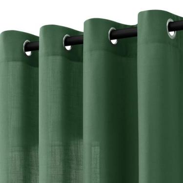 Imagem de Cortinas, joias, linho verde, 213 cm de comprimento, 2 painéis, sala d