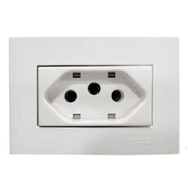 Imagem de Tomada Embutir 2P+T 20A 250V P/Movel 70X70 EB SLEEK Branca - MARGIRIUS
