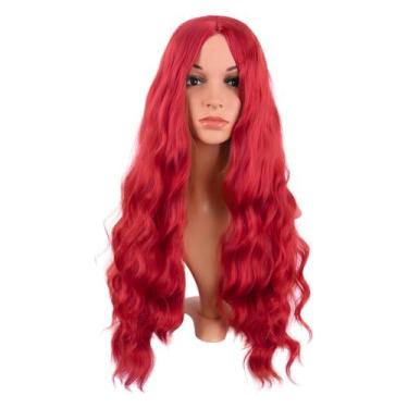 Imagem de Peruca MapOfBeauty Long Wavy Middle Part Sintética de Fibra Sintética 