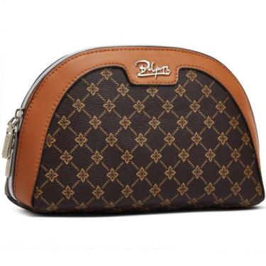 Imagem de Bolsa de maquiagem BOYATU pequena para bolsa com espelho de café imper