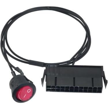 Imagem de LUORNG Cabo de arranque do interruptor de alimentação 24 pinos 18AWG cobre estanhado ATX adaptador de ponte 57 cm/1,87 pés para testes de conjuntos de fonte de alimentação de PC