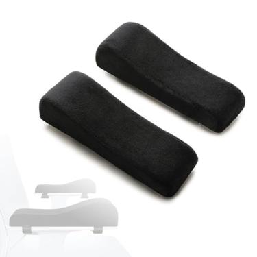 Imagem de MBBTAG Almofadas para braços de cadeira de escritório, almofadas ergonómicas de espuma viscoelástica espessa para alívio da pressão nos cotovelos e antebraços(Preto)