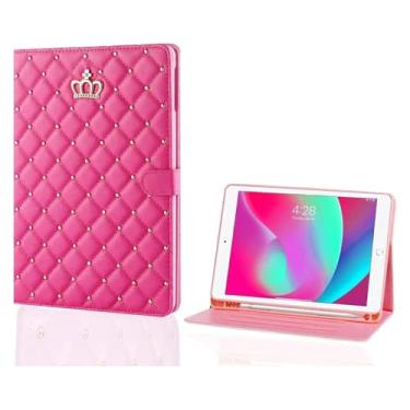Imagem de Poeme Creation Capa para iPad 10ª geração de 10 polegadas 2022, capa de couro PU com suporte para Apple Pencil integrado - despertar/hibernar automático e vários ângulos de visualização (rosa rosa)