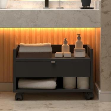 Imagem de Armário Para Banheiro Prisma Com Uma Gaveta Nicho E Rodízios - JM3 - J