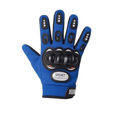 Imagem de Luva Motoqueiro Motoboy Sport Motocross Azul com Dedo - LuaTek