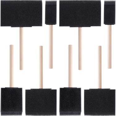 Imagem de CustomyLife 8 pincéis de tinta de espuma, 4 tamanhos de pincel de esponja de madeira com cabo de 2,5 cm, 5 cm, 7,6 cm, 10 cm, para detalhes, manchas, vernizes, área grande e projetos de artesanato DIY