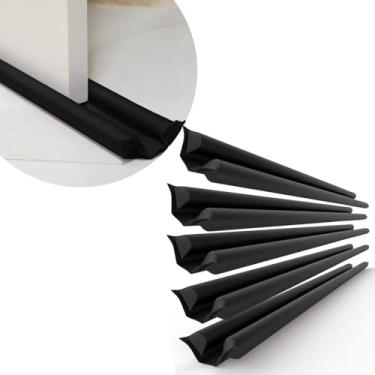 Imagem de KIT 5 VEDA PORTA PRETO 90CM REDUZ ENTRADA DE AR POEIRA E INSETOS