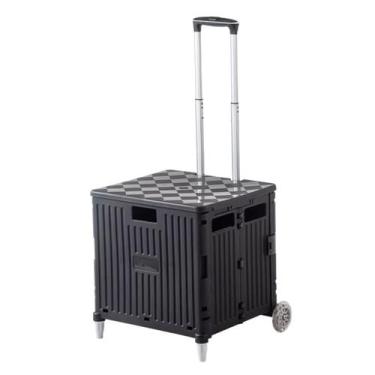 Imagem de Carrinho De Feira Dobrável Multiuso Portátil Com Rodinhas e Apoio - VR