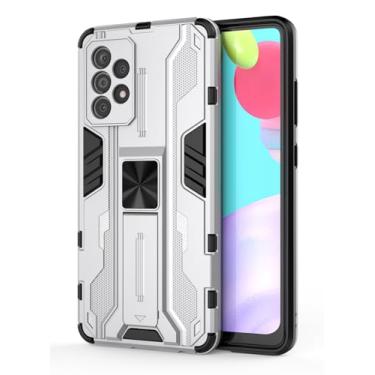 Imagem de SORAKA Capa para Samsung Galaxy A52 com suporte Capa de proteção resistente para Samsung Galaxy A52s 5G Capa com placa de metal para suporte magnético para carro Capa Silm Fit