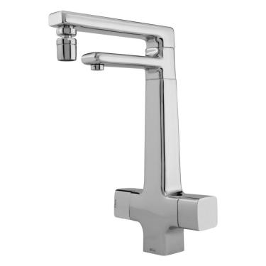 Imagem de Torneira de Mesa Cromada com Filtro Purificador de Água para Cozinha Bica Móvel 360° Arejador Articulável 1880 C380 DN 1