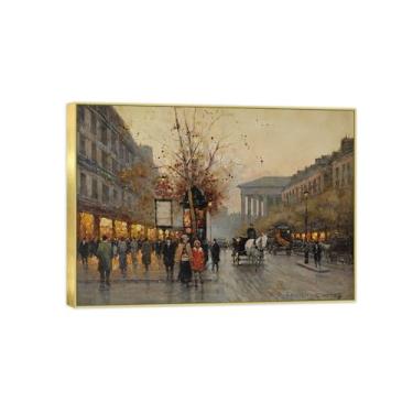 Imagem de BMZFYBS Arte de parede em tela reprodução de pintura famosa - imagens de moldura dourada para sala de estar - rua 3 - pôster e impressões 70 x 100 cm 27 x 39 pol