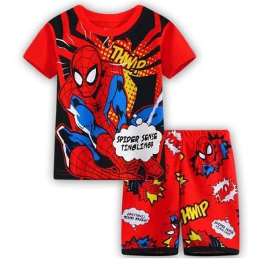Imagem de Pijama Infantil Menino spider Manga Curta Algodão - Petvipi, Vermelho,