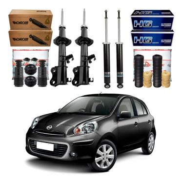 Imagem de Kit Amortecedor Dianteiro Traseiro March 1.0 1.6 2011 A 2014 - Nakata
