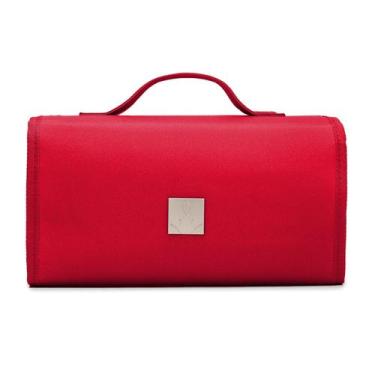 Imagem de Bolsa de maquiagem ROYALFAIR Roll Up Travel Toiletry vermelha para mul