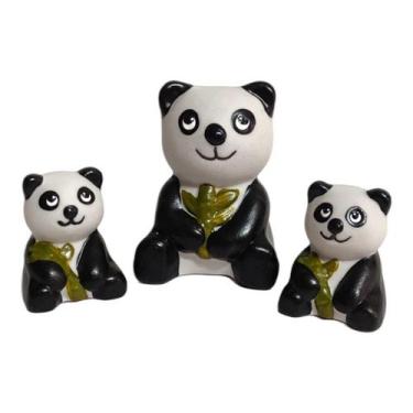 Imagem de Enfeite Decorativo Miniatura Familia Urso Ursinho Panda - Decore Casa