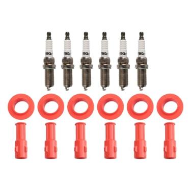 Imagem de TRQ Kit de ignição vermelho compatível com Buick Enclave 2009 2005-2008 LaCrosse 2004-2006 Rendezvous 2004-2009 Cadillac CTS SRX 2005-2009 STS Chevrolet Traverse GMC Acadia Saturn Outlook