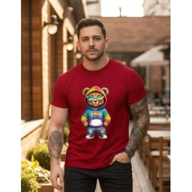 Imagem de Camiseta Masculina Premium Estampada Urso Colorido Estilosa - Versitz,