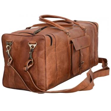 Imagem de Bolsa de Viagem Masculina s Clássica de Couro, KOMALS PASSION LEATHER, Marrom