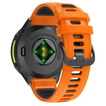 Imagem de U-LIMVE Pulseira de relógio para Garmin Forerunner 970/Forerunner 965/Forerunner 955/Forerunner 945/Forerunner 935, pulseiras de substituição de silicone macio de 22 mm
