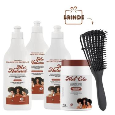 Imagem de Kit Sh 1L + Cond 1L + Ativador 1L Mel Natural + Mel cola 1L - Trihair
