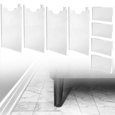 Imagem de Denwwico Pacote com 4 protetores de espaçador de parede universal para sofá-cama, evita riscos de incêndio dos aquecedores e mantém espaço para tomadas (transparente)