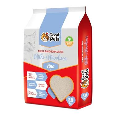 Imagem de Areia Biodegradável Milho E Mandioca Fina Great Pets 3,8kg